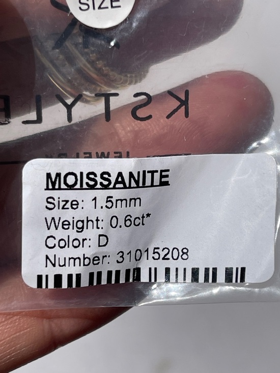 Gold Plated 925 Silver Stacked MOISSANITE Band Set  SZ 9 - Picture 5 of 5